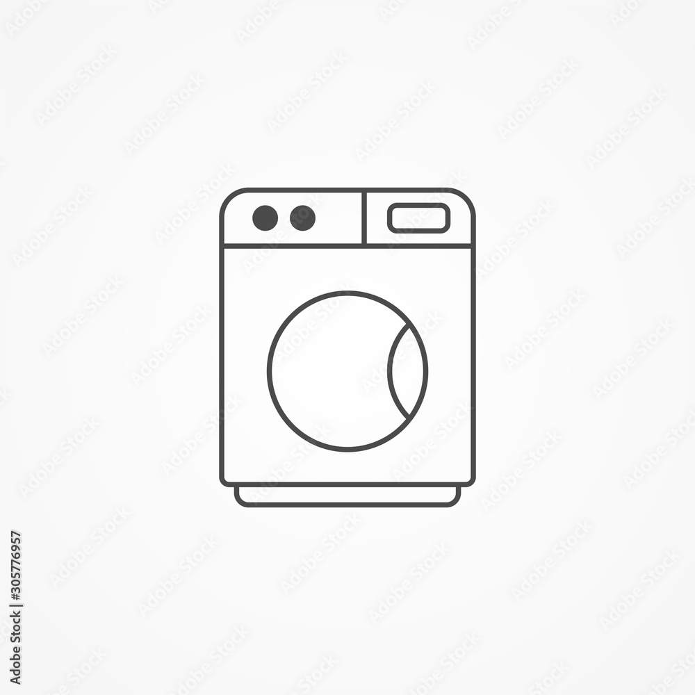 Washing machine vector icon sign symbol Washing machine vector icon sign symbol