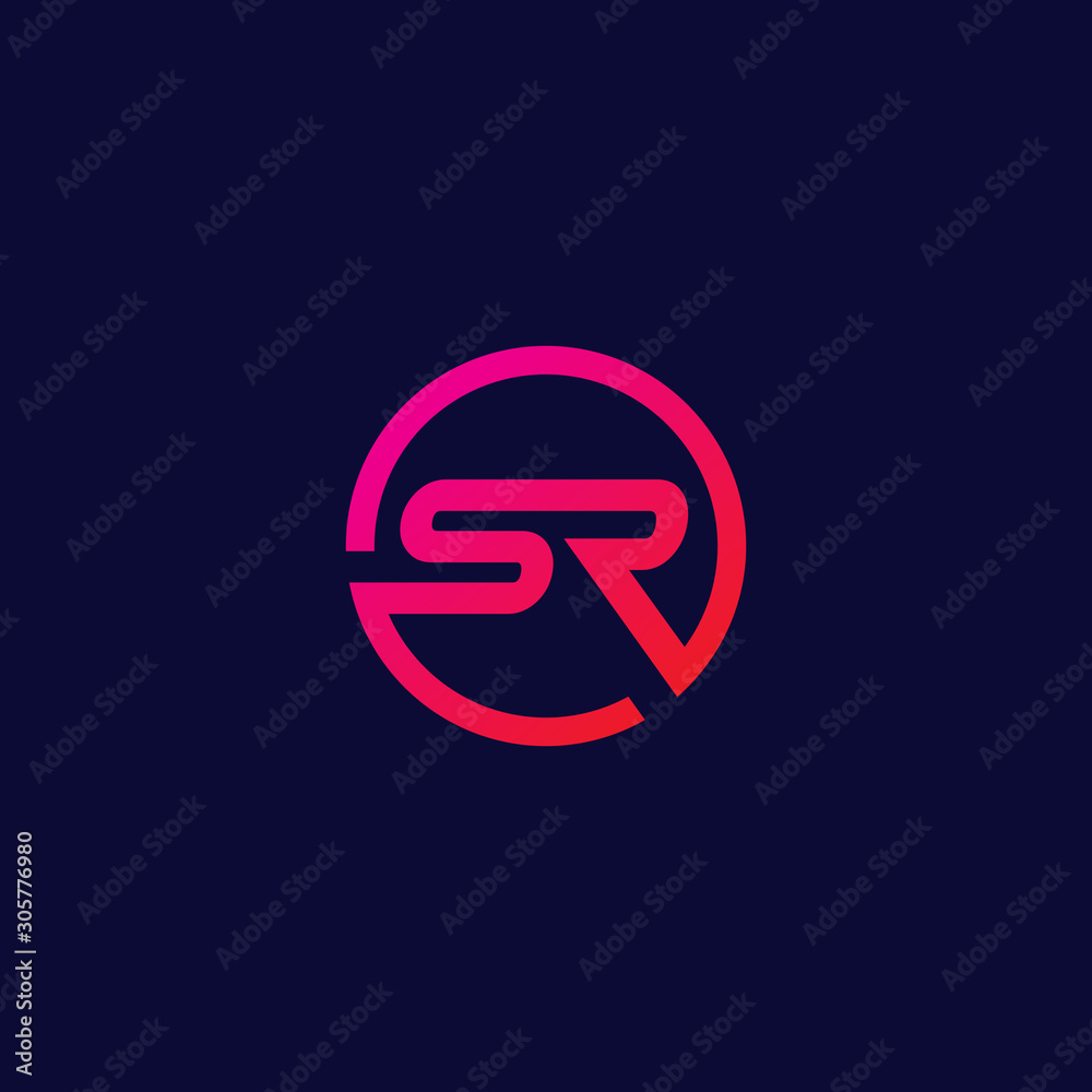 sr logo in the circle with a beautiful color sr logo in the circle with a beautiful color