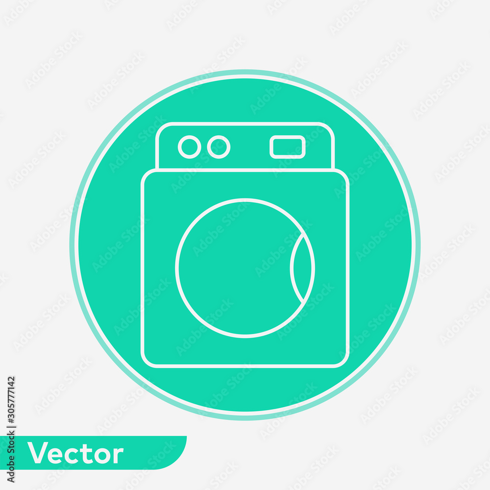 Washing machine vector icon sign symbol Washing machine vector icon sign symbol