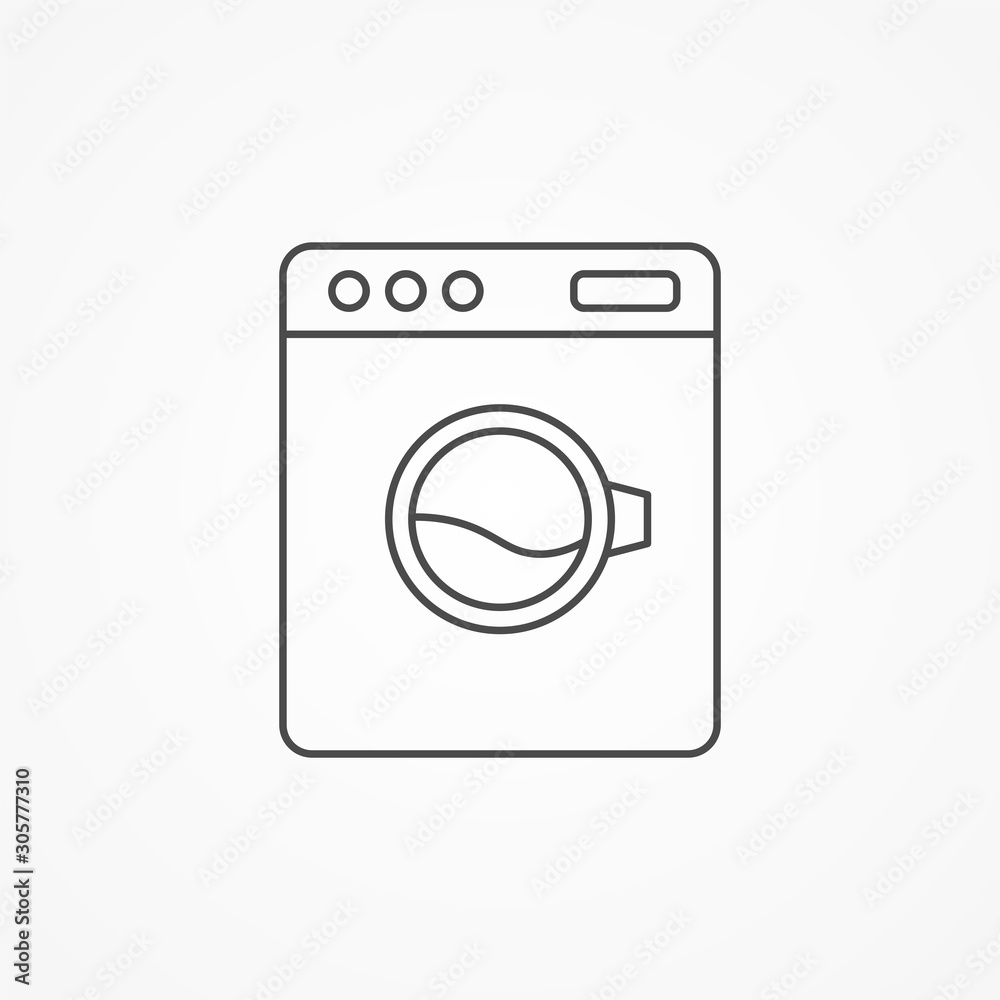 Washing machine vector icon sign symbol Washing machine vector icon sign symbol