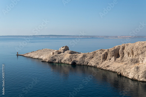 View on a coastline on the island of Pag, Croatia