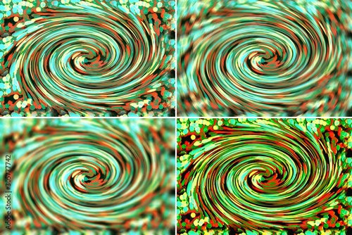 Sammlung mit abstrakten bunten Spiralen