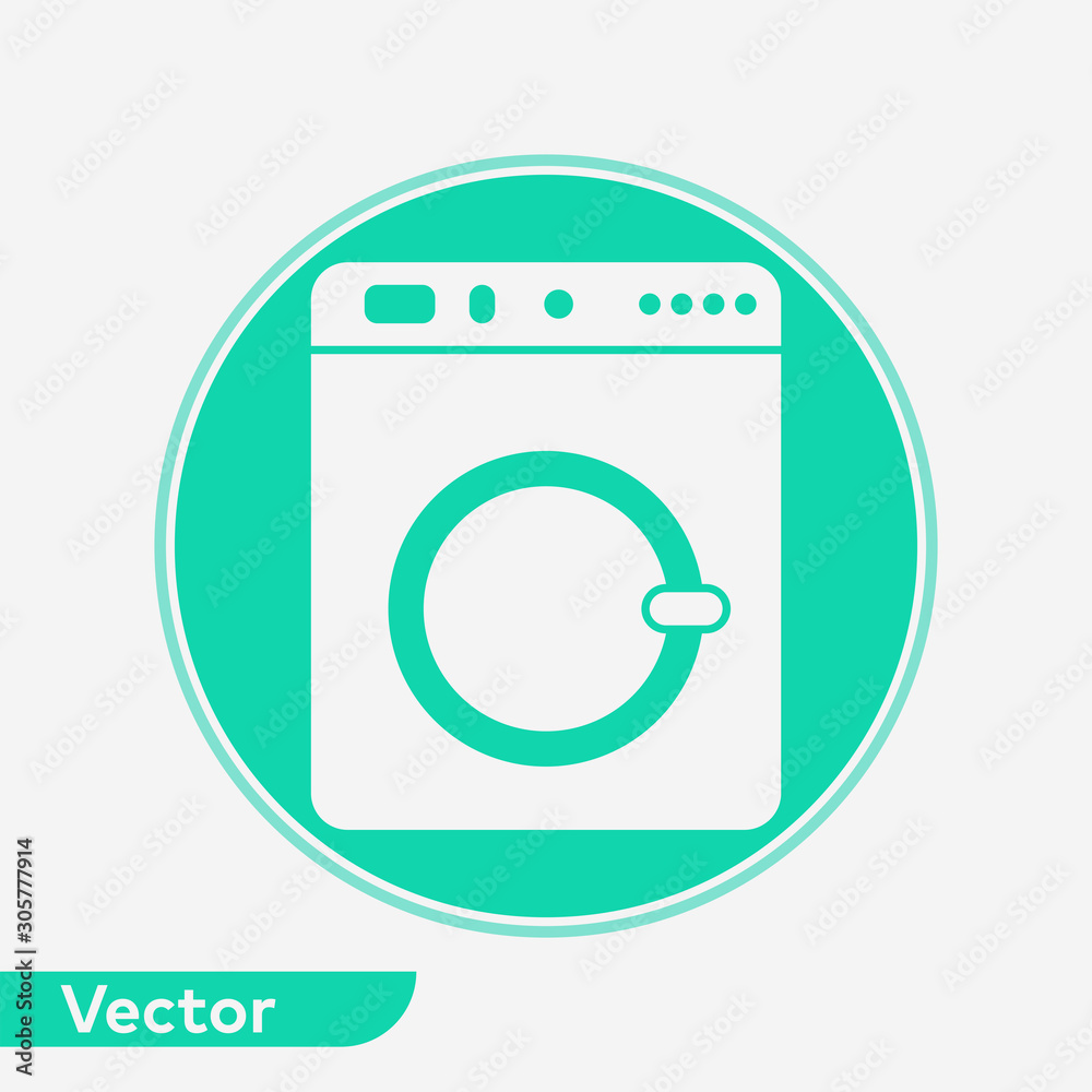 Washing machine vector icon sign symbol