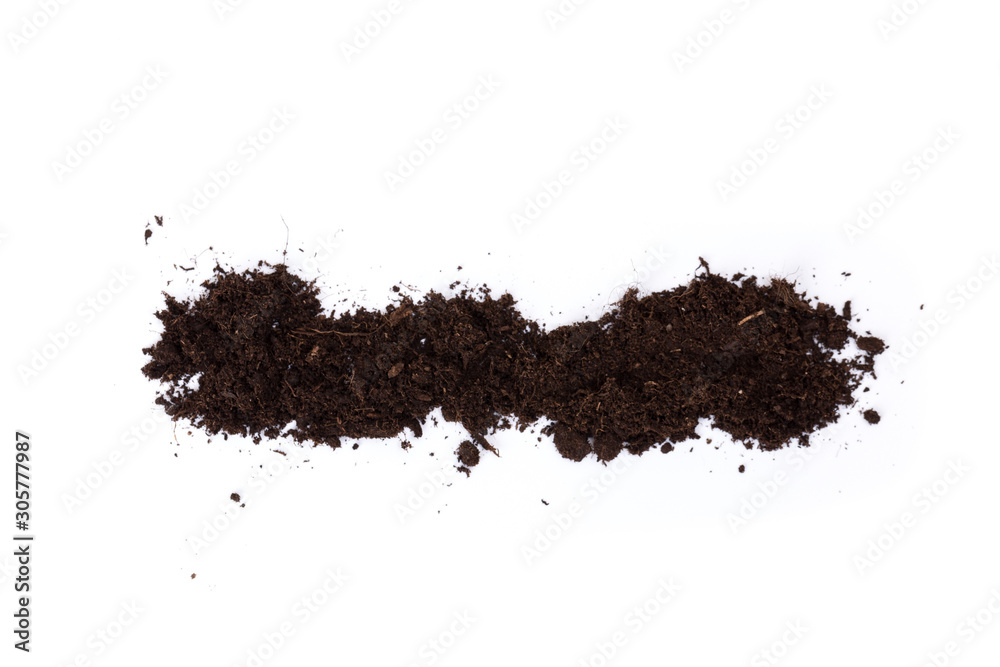Pile of humus soil isolated on white background Pile of humus soil isolated on white background