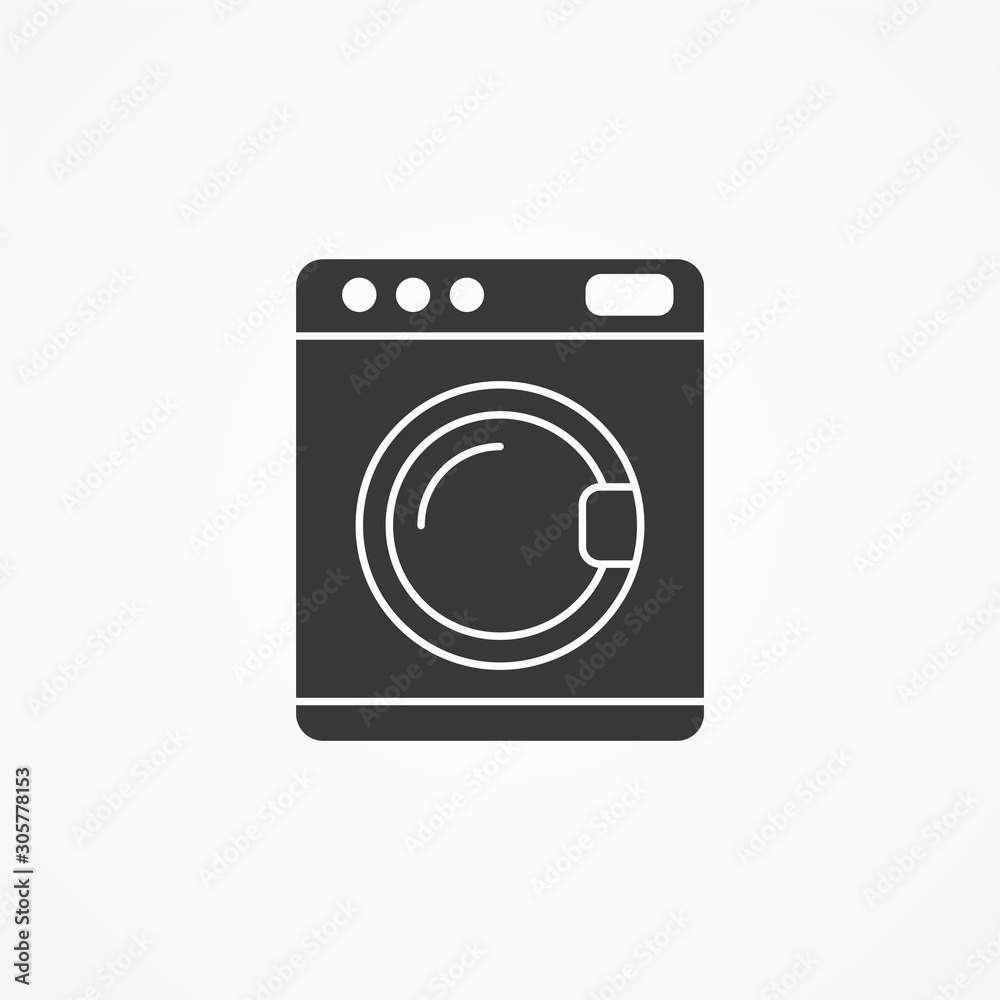 Washing machine vector icon sign symbol Washing machine vector icon sign symbol