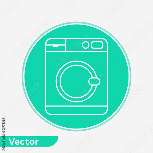 Washing machine vector icon sign symbol