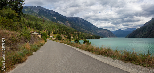 Small Town, Shalalth, on the Indian Reserve near Seton Lake during a vibrant summer day. Located near Lillooet, British Columbia, Canada. © edb3_16
