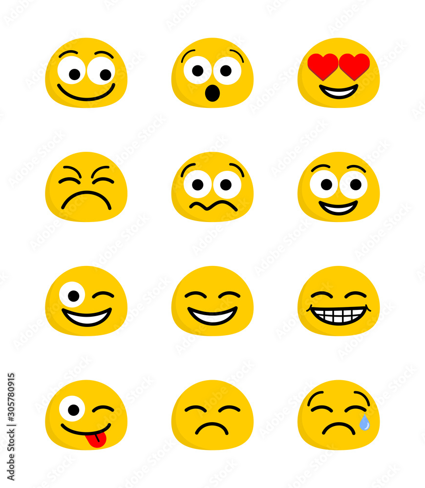 Emoticons faces vector collection set Emoticons faces vector collection set