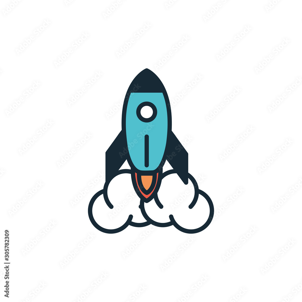 startup rocket fill style icon startup rocket fill style icon