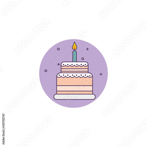 delicious cake birthday detailed style icon