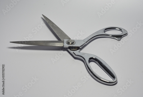 Metal scissors for tailoring on the table