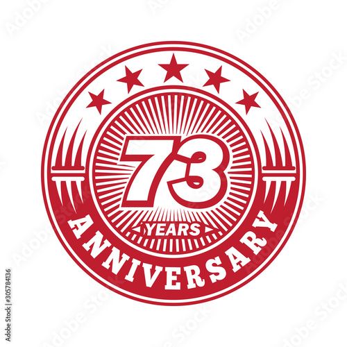 73 years logo. Seventy-three years anniversary celebration logo design. Vector and illustration.