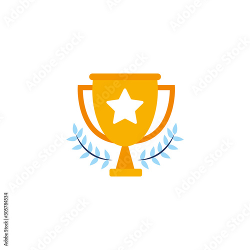 vote trophy accept flat style icon