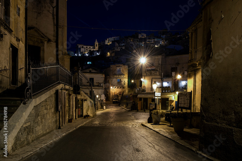 Old street of the ancient baroque town Ragusa Ibla in SIcily, south Italy