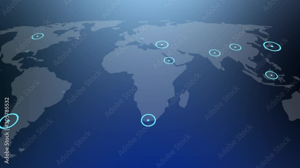 3D Animation. Dots connecting line, dots makes global world map, internet of things.2.