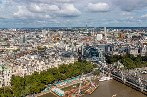 View of London from London Eye, observation wheel in London, England Fototapete