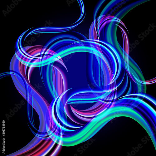 3D Transparent Curved Wave.