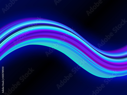 3D Neon Curved Wave.