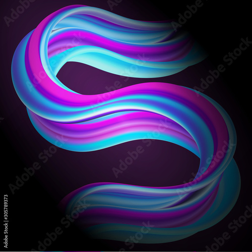 3D Flow Dynamic Curved Wave.