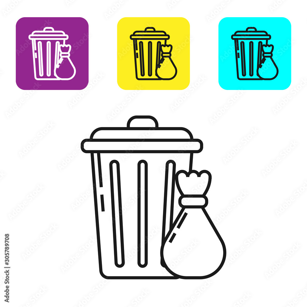 Trash Bin and Bag. Garbage Icon. Cartoon Graphic by onyxproj · Creative  Fabrica