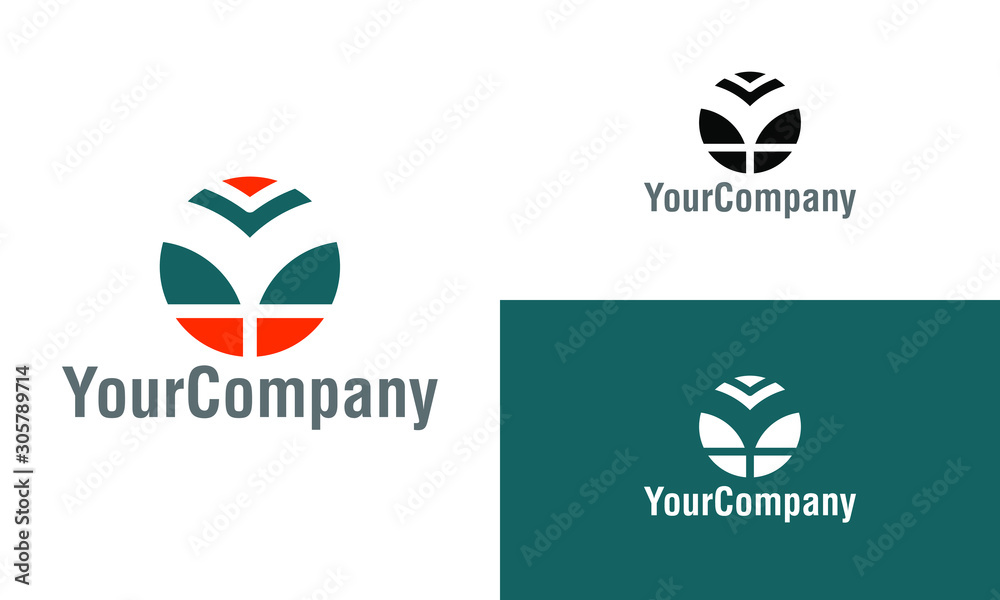 Agriculture, flower and letter Y logo icon design template elements. Simple minimalist template graphic illustration. Creative vector emblem, for icon or design concept.