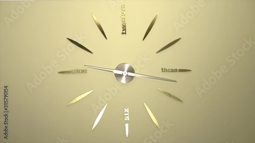 Clock. Clock hands quickly go through the whole dial. Time lfpse