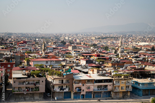 Antakya, Hatay / Turkey : October 29 / 2019 : Panoromic view of Antakya city