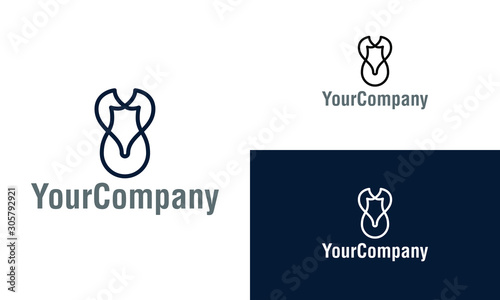 Linear dog, pet and heart logo icon design template elements. Simple minimalist template graphic illustration. Creative vector emblem, for icon or design concept.