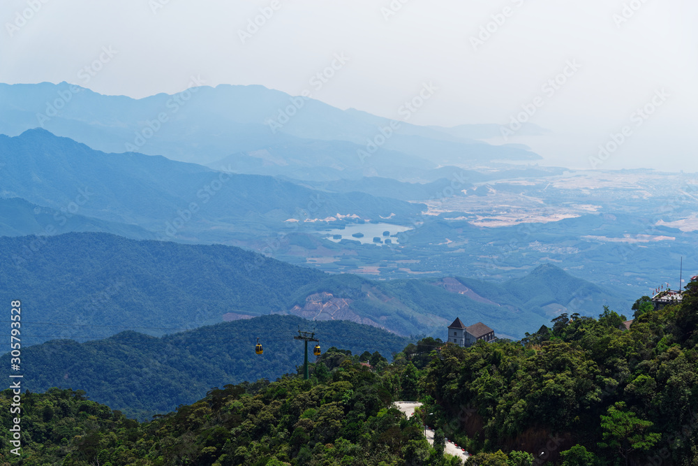 Looking in the valley from Ba Na Hill Da Nang, Vietnam