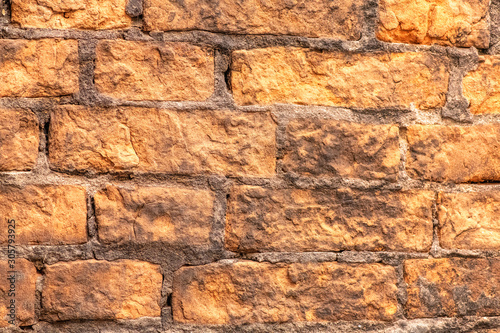 Abstract background texture of Old wall stone of a water Russian destroyed mill photo