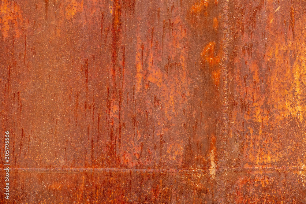 Abstract background texture of an old shabby rusty sheet of metal.
