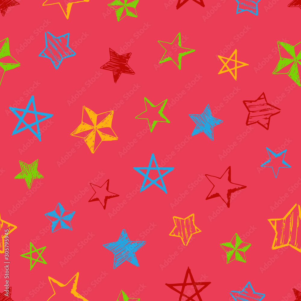 Seamless doodle hand drawn stars Seamless doodle hand drawn stars