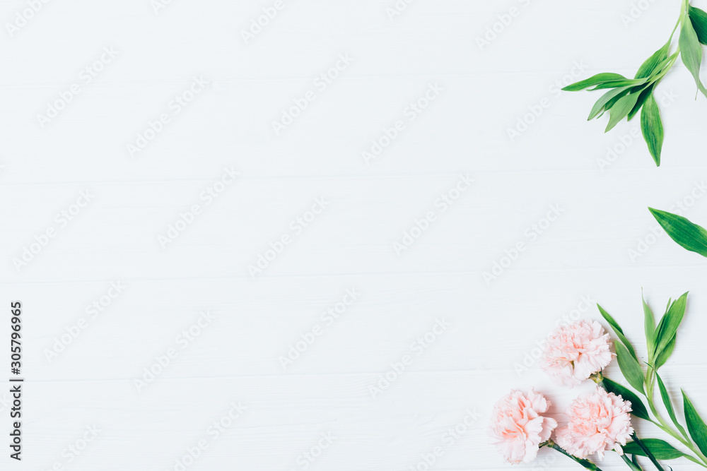 Spring floral background of pink flowers