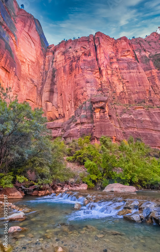 The stunning red cliffs of the Amphitheater, Zion National Park, Springdale, Utah, USA