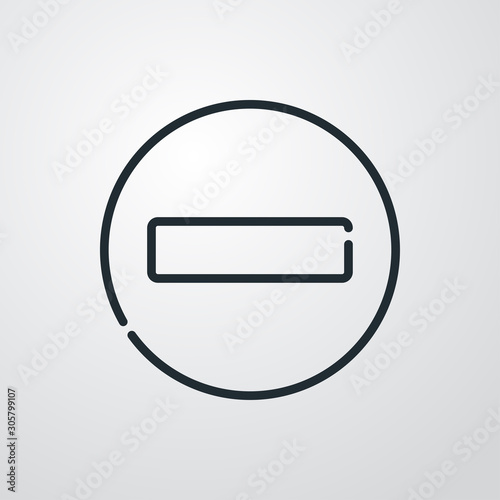 Icono plano lineal señal prohibido el paso en fondo gris