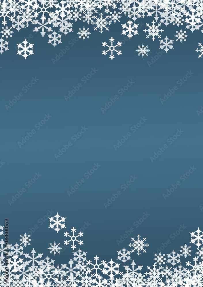 blue christmas background with snowflakes and place for your text