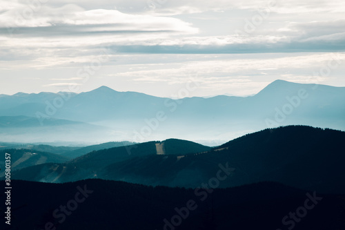 Amazing mountain lanscape in the wild Carpathians