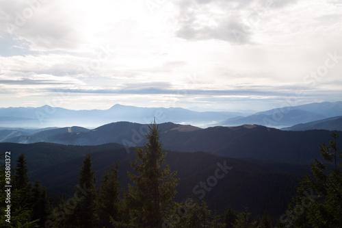 Amazing mountain lanscape in the wild Carpathians © Mykhailo
