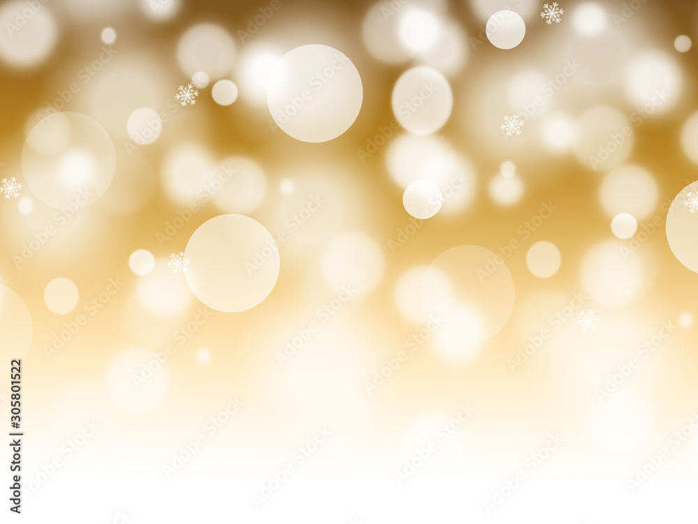 Christmas light background illustration with snowflakes and golden Winter color Christmas light background illustration with snowflakes and golden Winter color