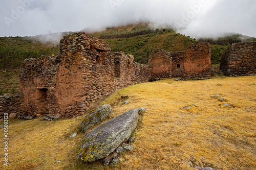 The ruins of the Pumamarka (Puma Marka) village in Peru photo