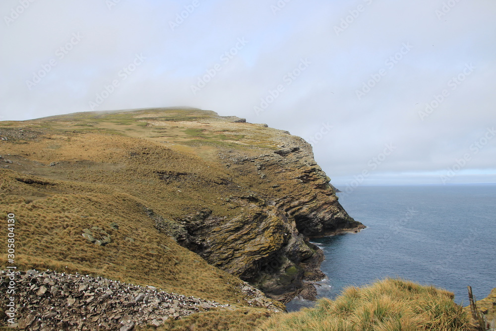 Landschaft Falklandinseln West Point Felsen und Meer