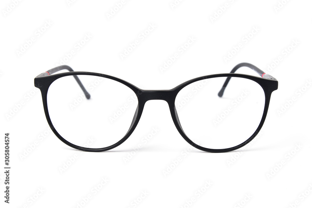 Fashion black color glasses on white background Fashion black color glasses on white background