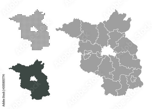Outline map of Brandenburg districts photo