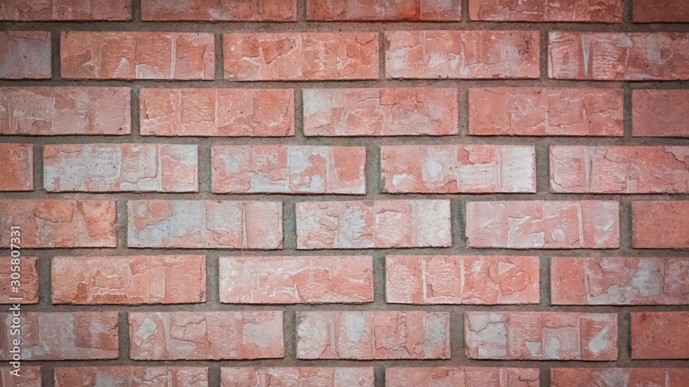 Red and White Brick Wall with Vignette, Widescreen Red and White Brick Wall with Vignette, Widescreen