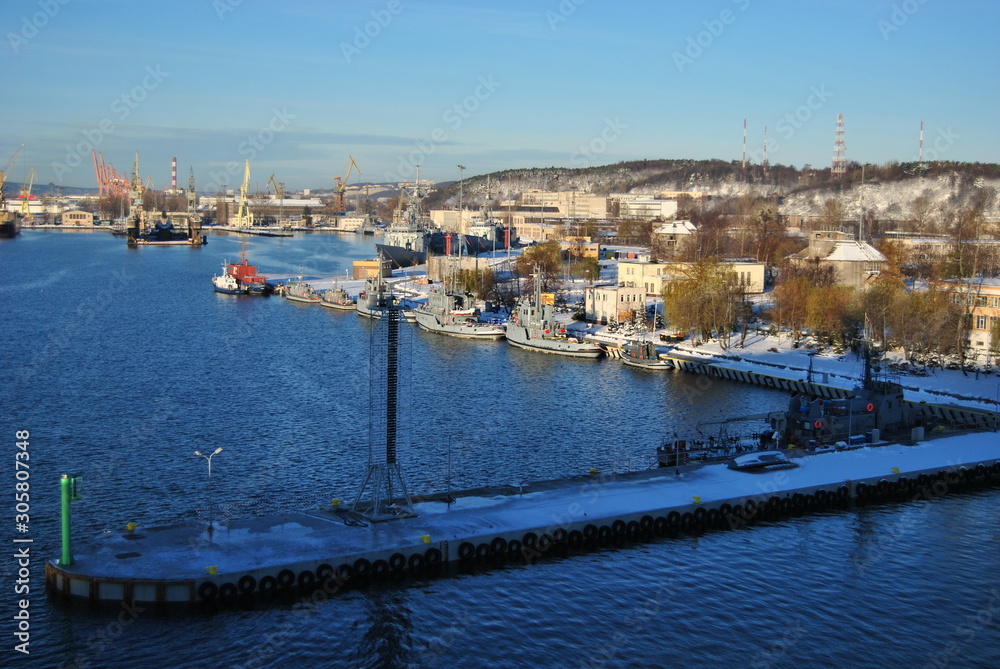 Fototapeta premium Gdynia port entrance. Poland