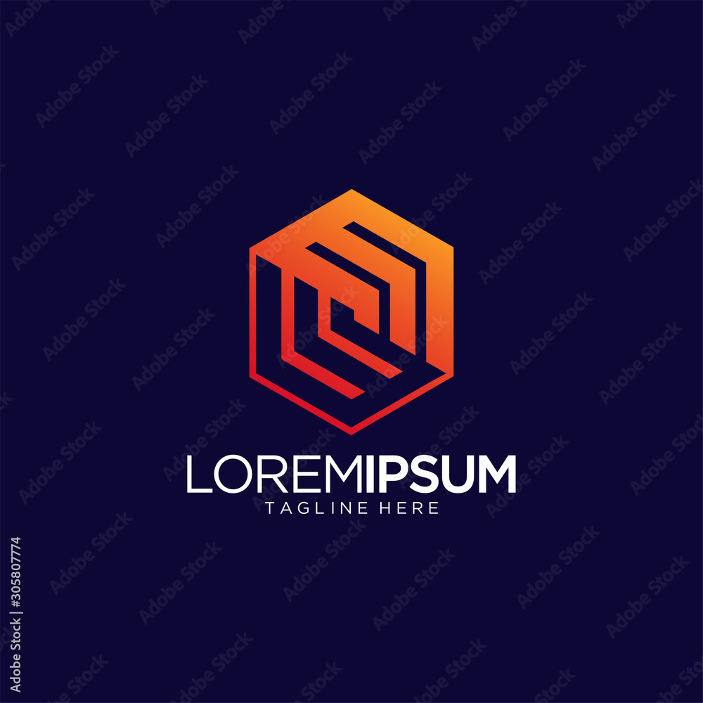 Abstract Hexagon Shape Logo Design Template Abstract Hexagon Shape Logo Design Template