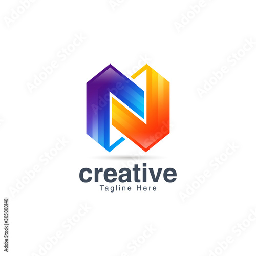 Free Download Abstract Creative Letter N Logo Design Template - GFXLoad