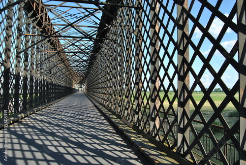 Historical the Tczew Bridge on the Vistula river. 