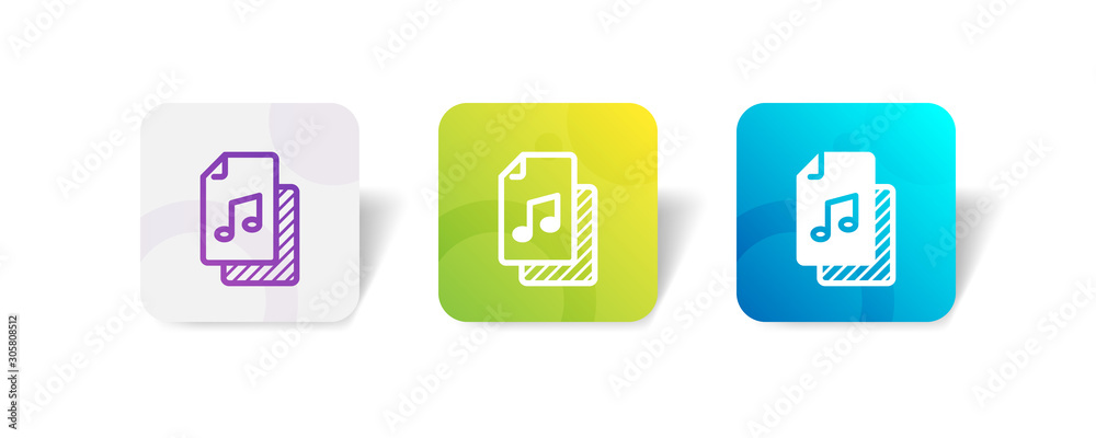 file with note beam mark outline and solid icon in smooth gradient background button file with note beam mark outline and solid icon in smooth gradient background button