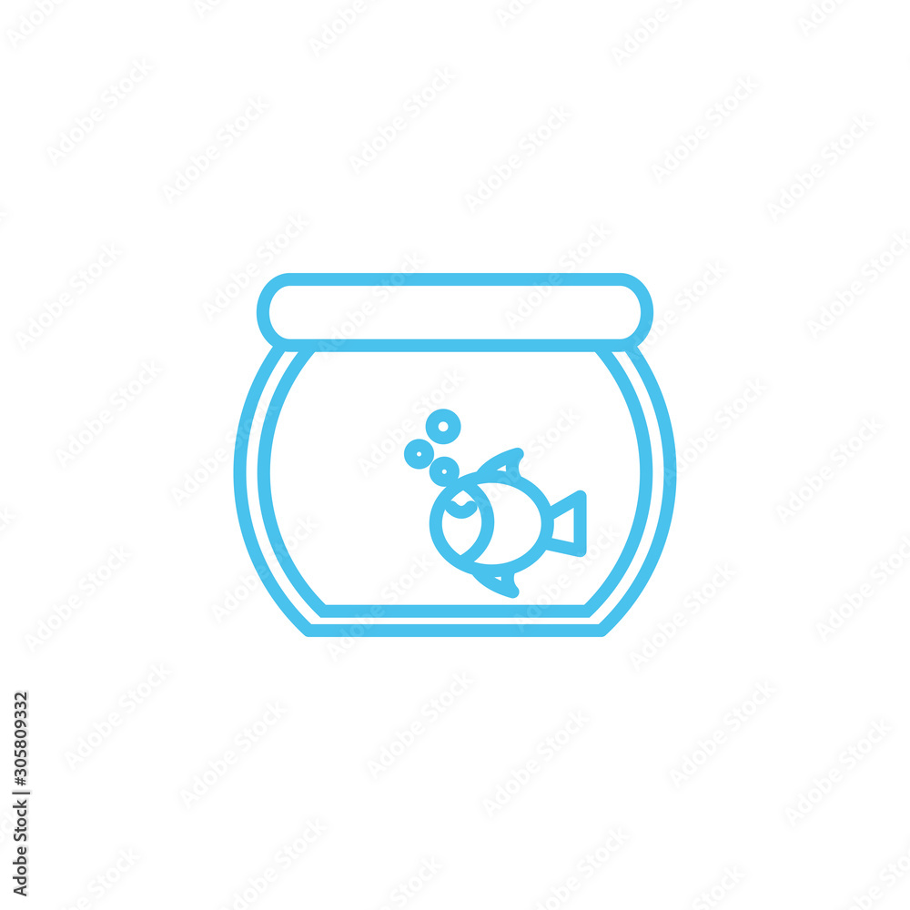 fish in the aquarium line style icon fish in the aquarium line style icon